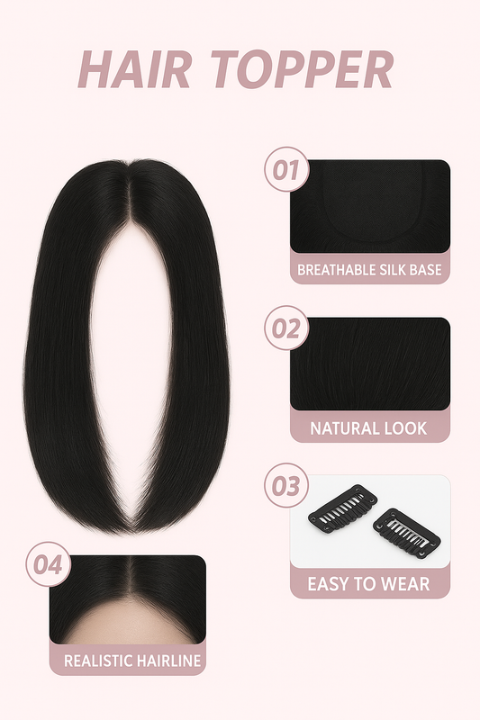 RichCurls Premium Hair Topper for Women – Natural Scalp Coverage & Volume Boost for Thinning Hair